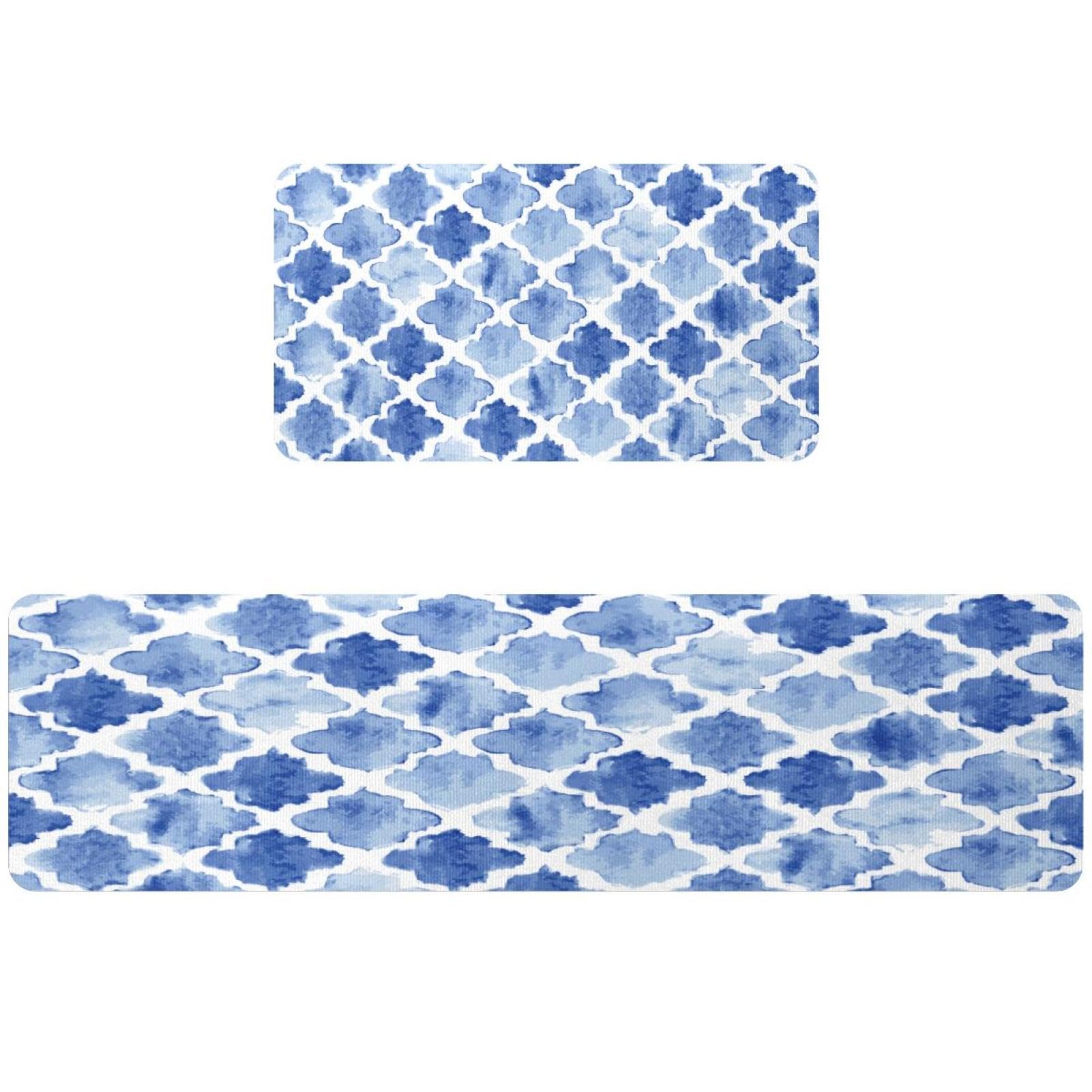 Tapis de cuisine ronds pour couloir et buanderie au design losange