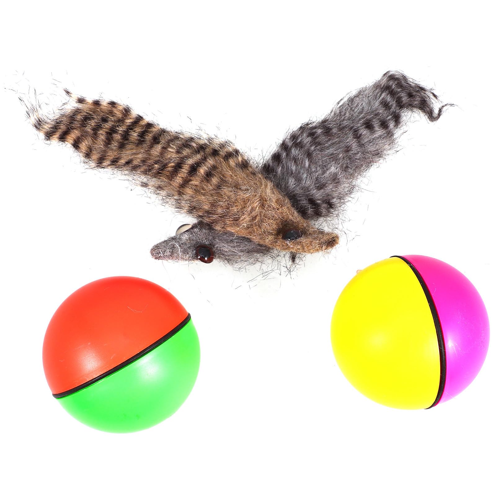 Juguete de plástico para gatos hiperactivos solución bola rodante y 2 balones eléctricas