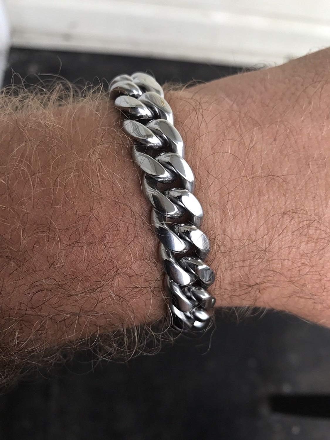 316L Stainless Steel Miami Cuban Link Chain 14K or White REAL Gold Plated Hip Hop Necklace or Bracelet 8mm-18mm for Men Women(Custom Box and Pouch Packing, Christmas Gift) - Image 3