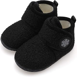 FEETCITY Baby Booties for Boys Girls - Warm Non-Slip Infant First Walkers Slippers, Newborn Crib Sock Shoes