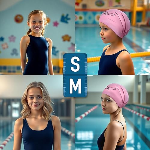 Miniatura 2 de Kids Swim Cap for Long Hair - Comfortable Fit Silicone Swimming Hat for Girls & Boys with Curly Hair, Braids, or Dreadlocks - Durable & Easy to Wear