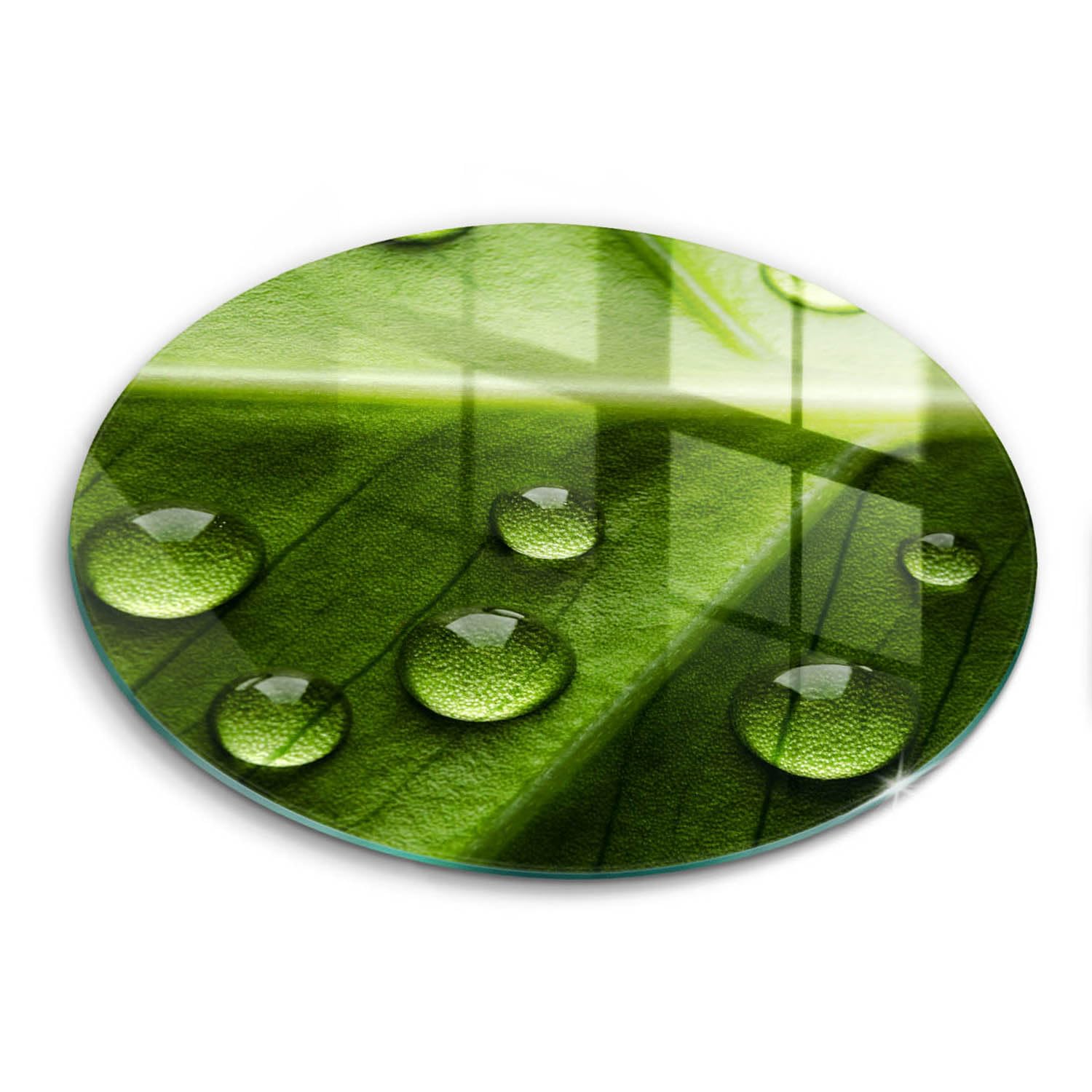 Planche à découper induction Wallfluent 40cm en verre Nature Rosa et Leaf