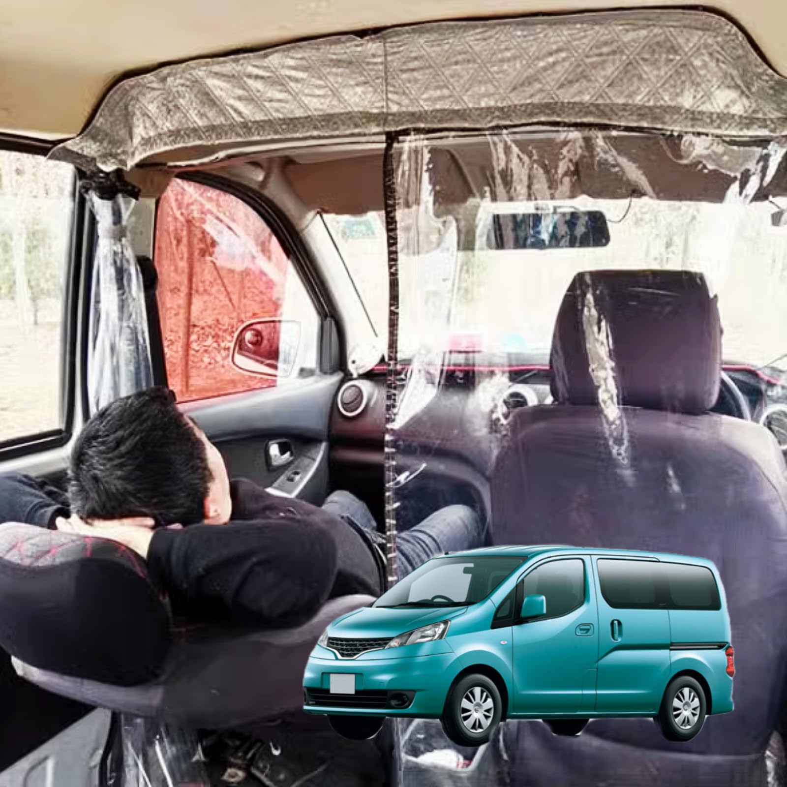 Amazon.co.jp: Persevere 車内 間仕切りカーテン 日産NV200 バネット