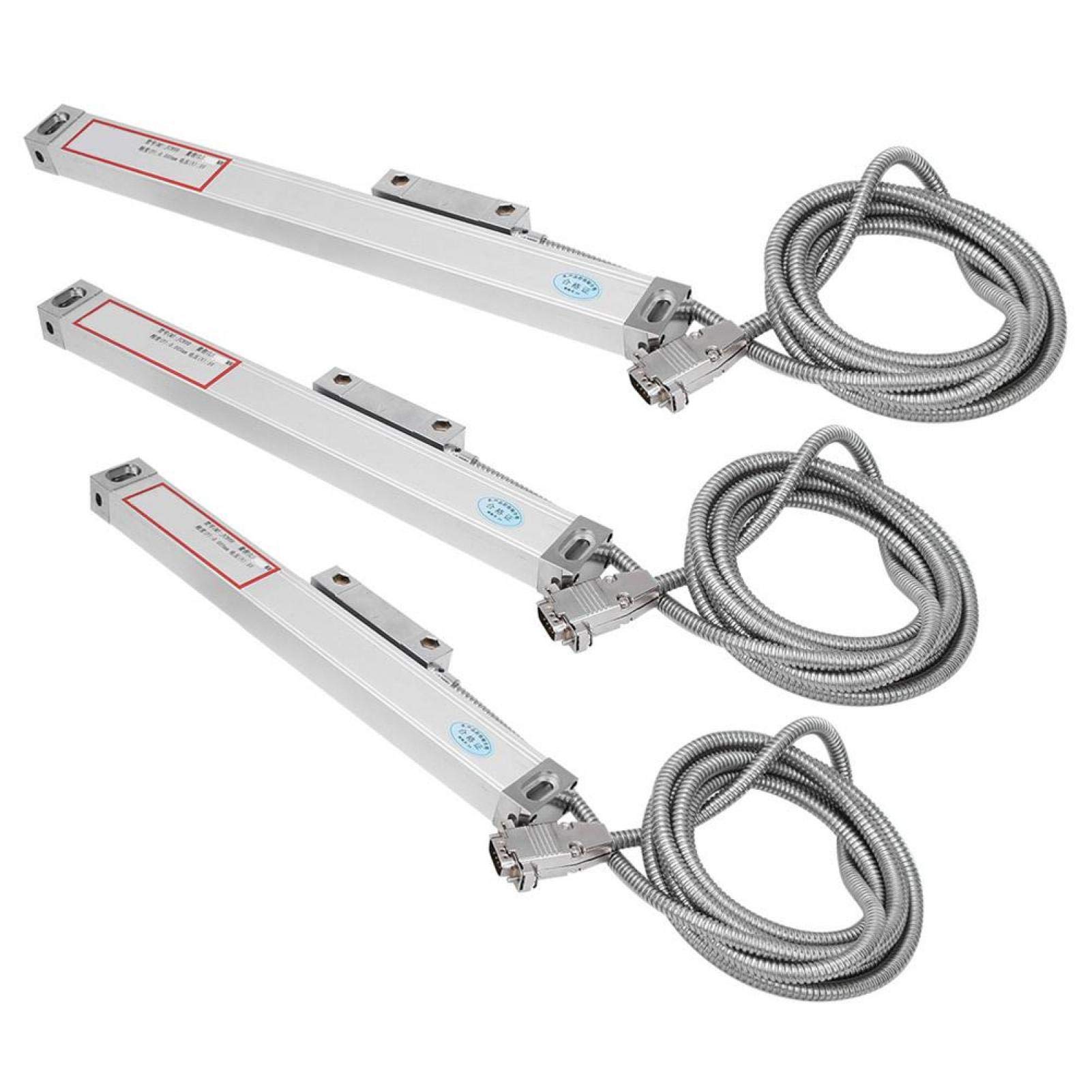 WanRomJun 1 Set JCS900-2AE/3AE Digital Display 3 Axis Readout DRO Linear Scale, Aluminum Alloy High-Performance Linear Scales, for Lathe, Milling Machine(50/350/650mm)