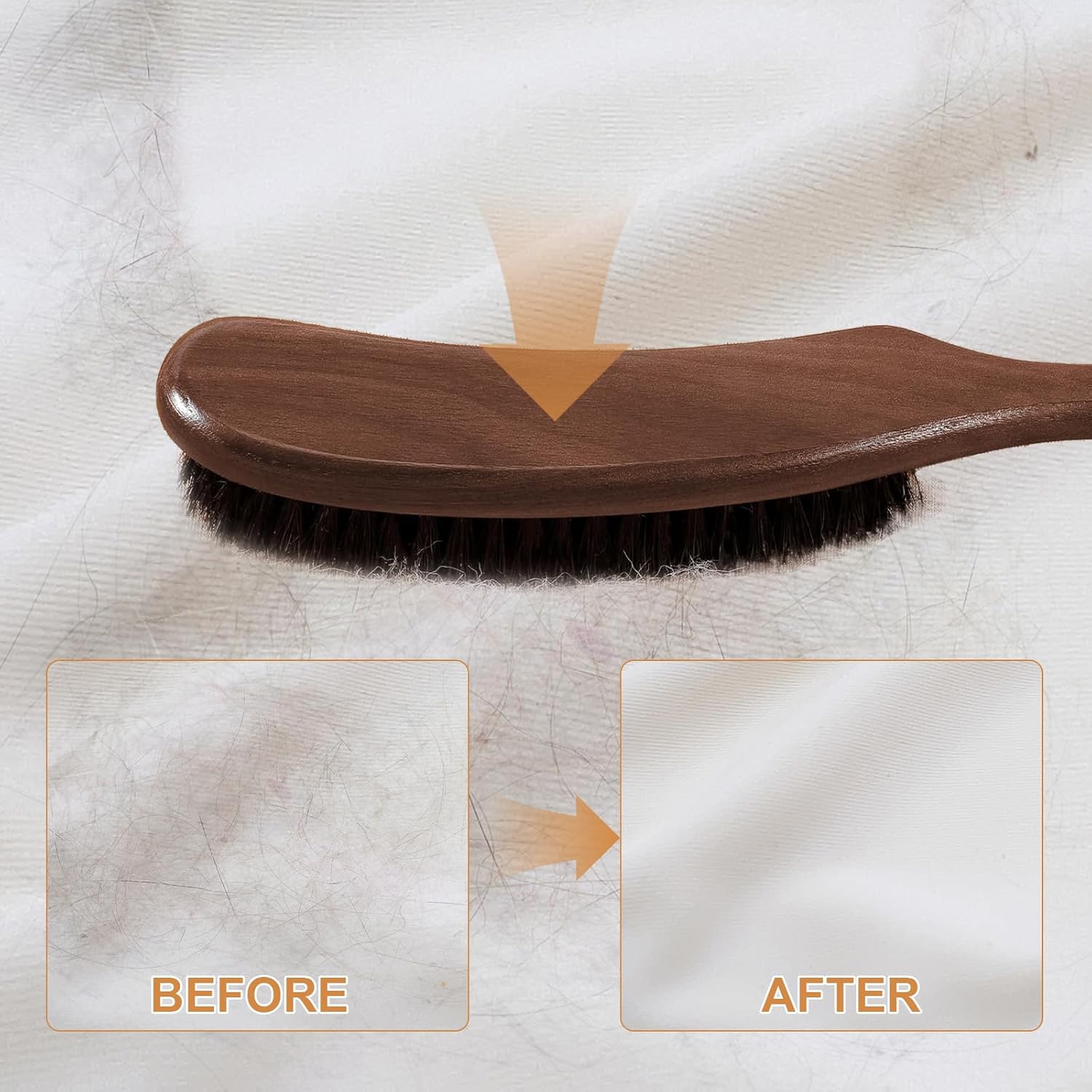 Wood Felt Brush,Large Black Walnut Wood Handle Boar Bristle Lint Brush,Suitable for Felted Hats, Suits,Cashmere,Wool,Velvet,Suede and Pet Hair for Men - Image 7