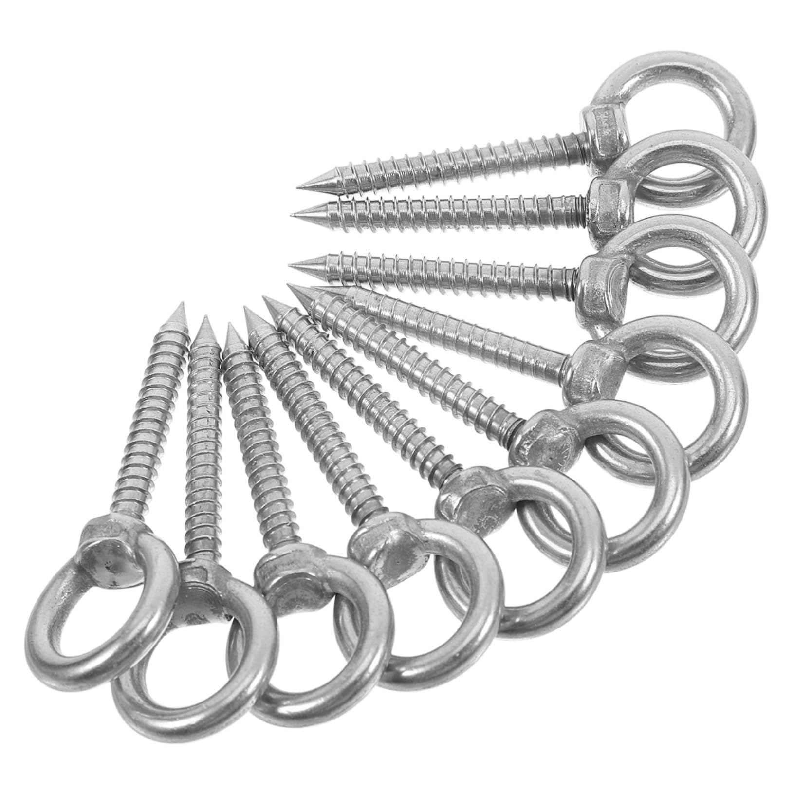 SOESFOUFU 10pcs Stainless Steel Lifting Ring Nails Self-Tapping Heavy Duty Eye Bolts for Hanging Plants Jewelry and