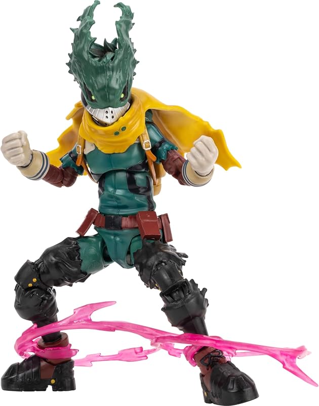 Total Anime Izuku Midoriya - Figura de 6,5 pulgadas con placas frontales intercambiables, manos alternativas, mochila extraíble y efectos de energía