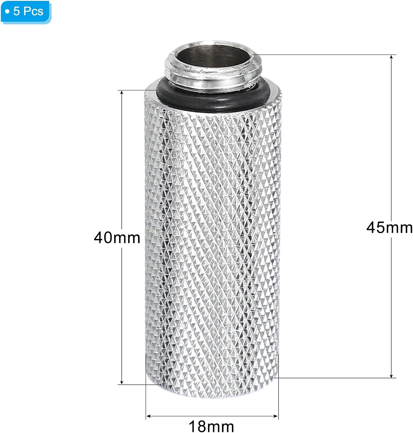 uxcell Male to Female Extender Fitting G1/4 x 40mm for PC Water Cooling System Silver 8pcs