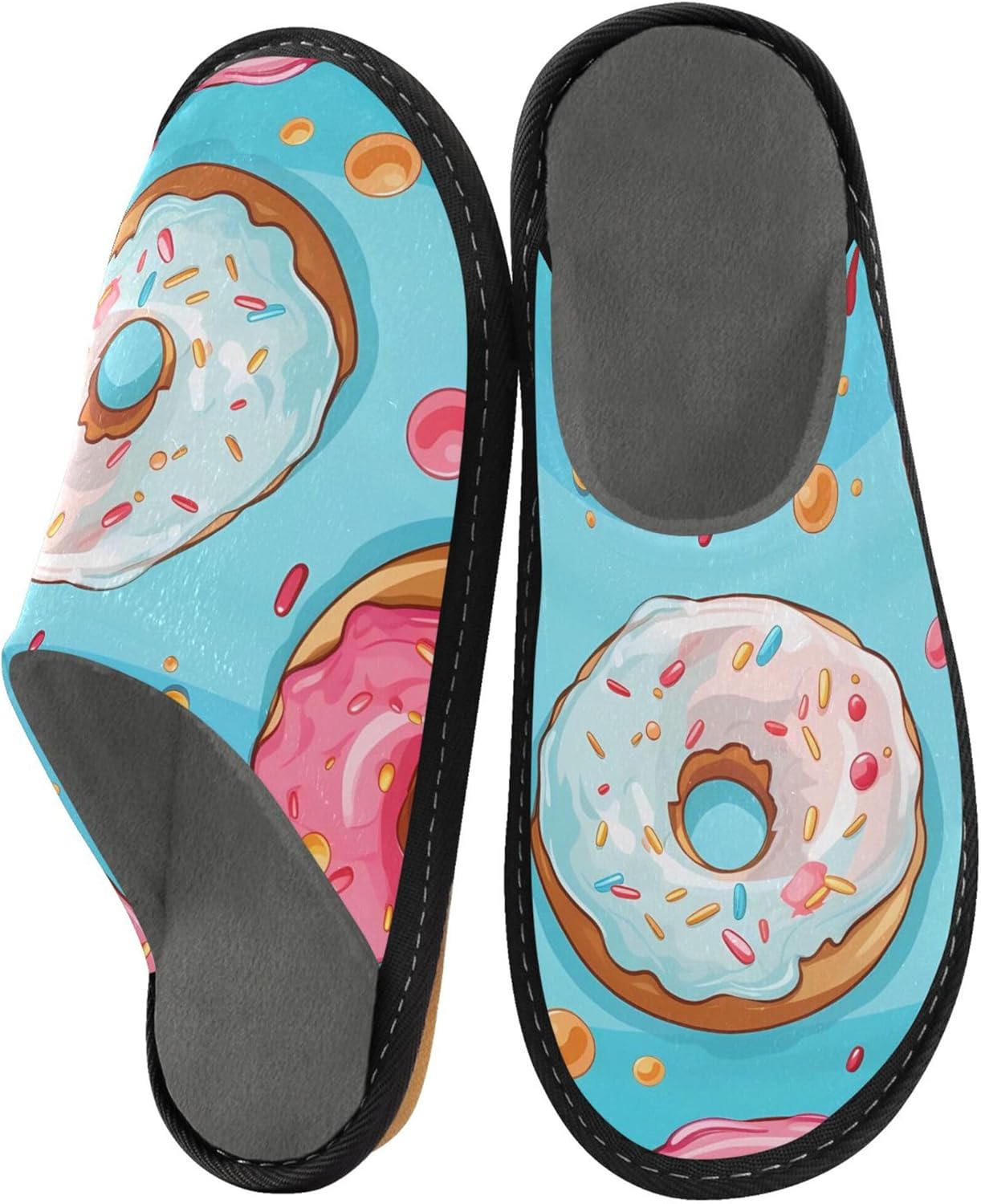 Donut Cake House Slippers – Cozy Fuzzy Slippers for Guests, Washable & Disposable, Perfect for Shoeless Home, Spa & Hotel Use A111523