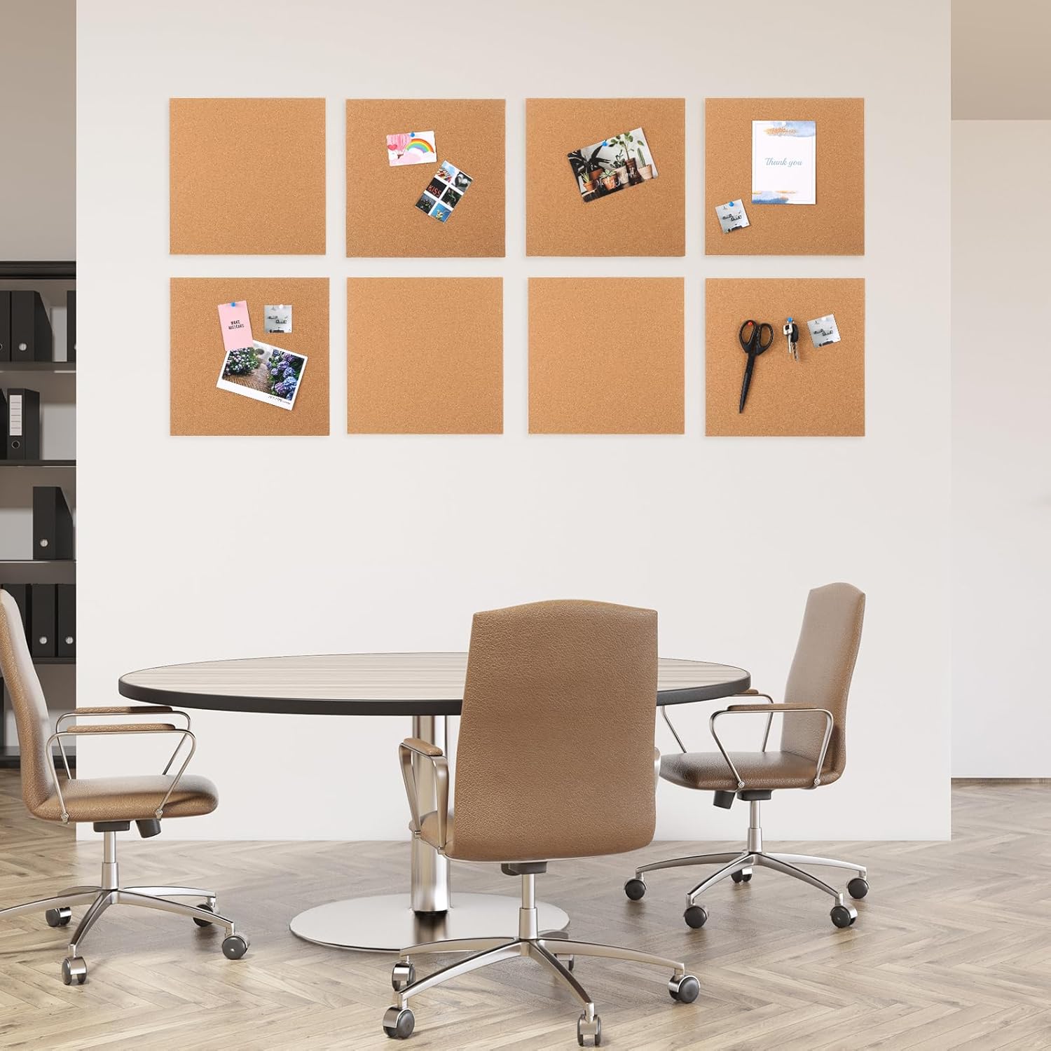 Kosiz 40 Pack Cork Board Square 12" x 12", 1/4" Thick Cork Board Tiles Bulk for Wall Self Adhesive Bulletin Corkboards Tiles Sheet for Wall School Office Home Decoration