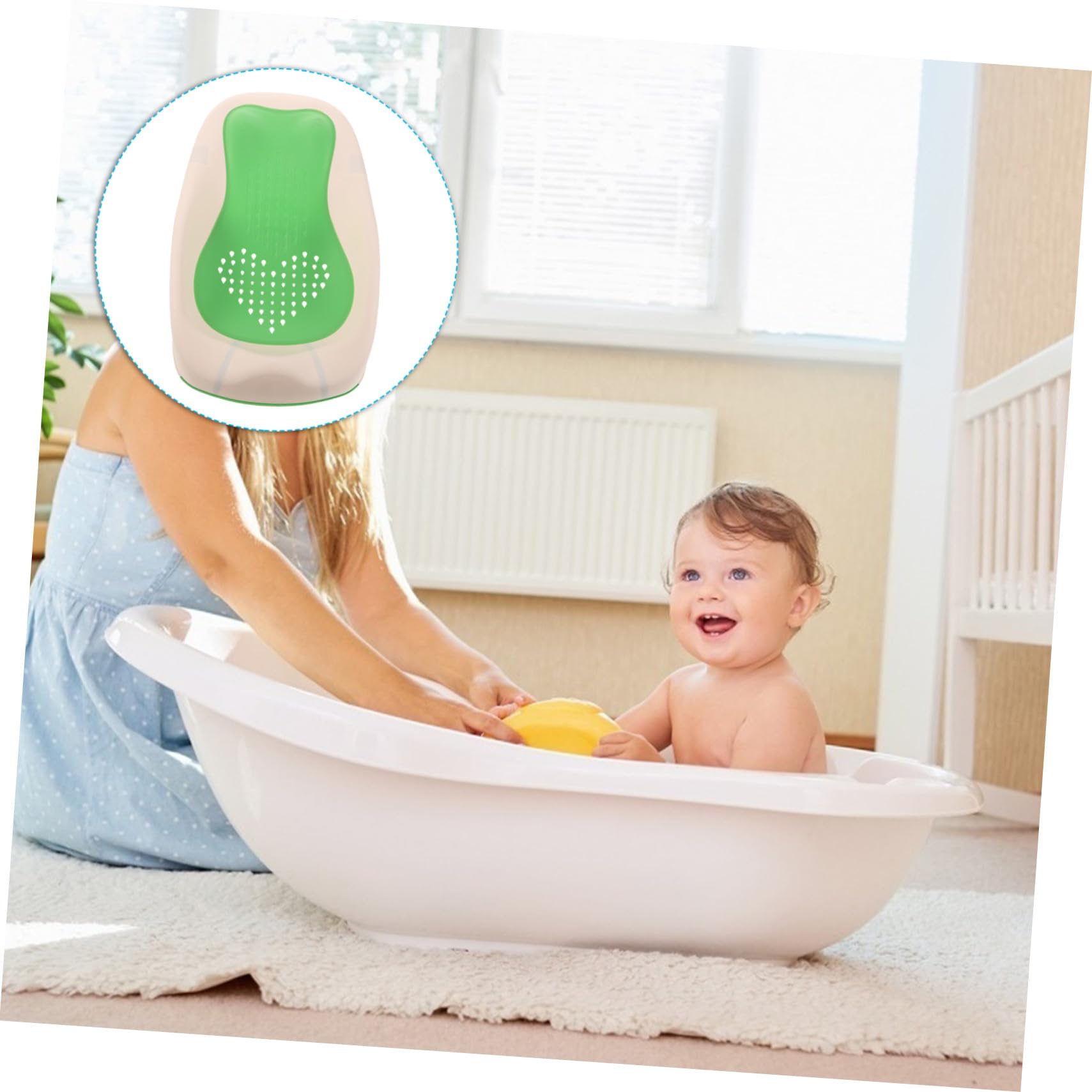 Babybadewannenhalterung für Babys mit Rutschfester Basis, Hellgrün