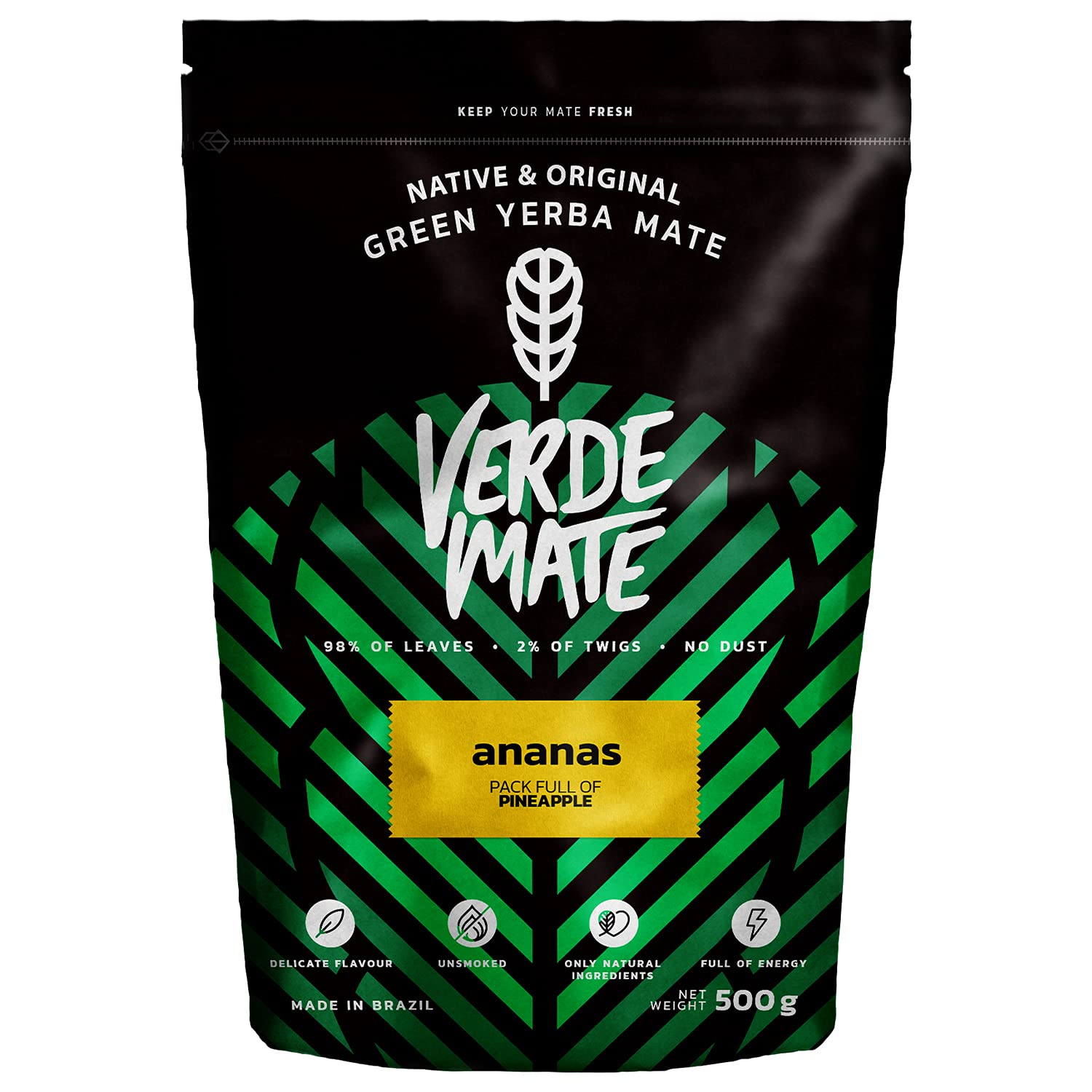 Verde mate Yerba maté fruité | aux fruits Green Mango & Maracuya, Ananas, Dragon brésilien vert Goût doux Café naturel Thé 3 x 500 g 1500g