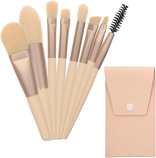 Mini Makeup Brush Set for Women, 8pcs Portabl...