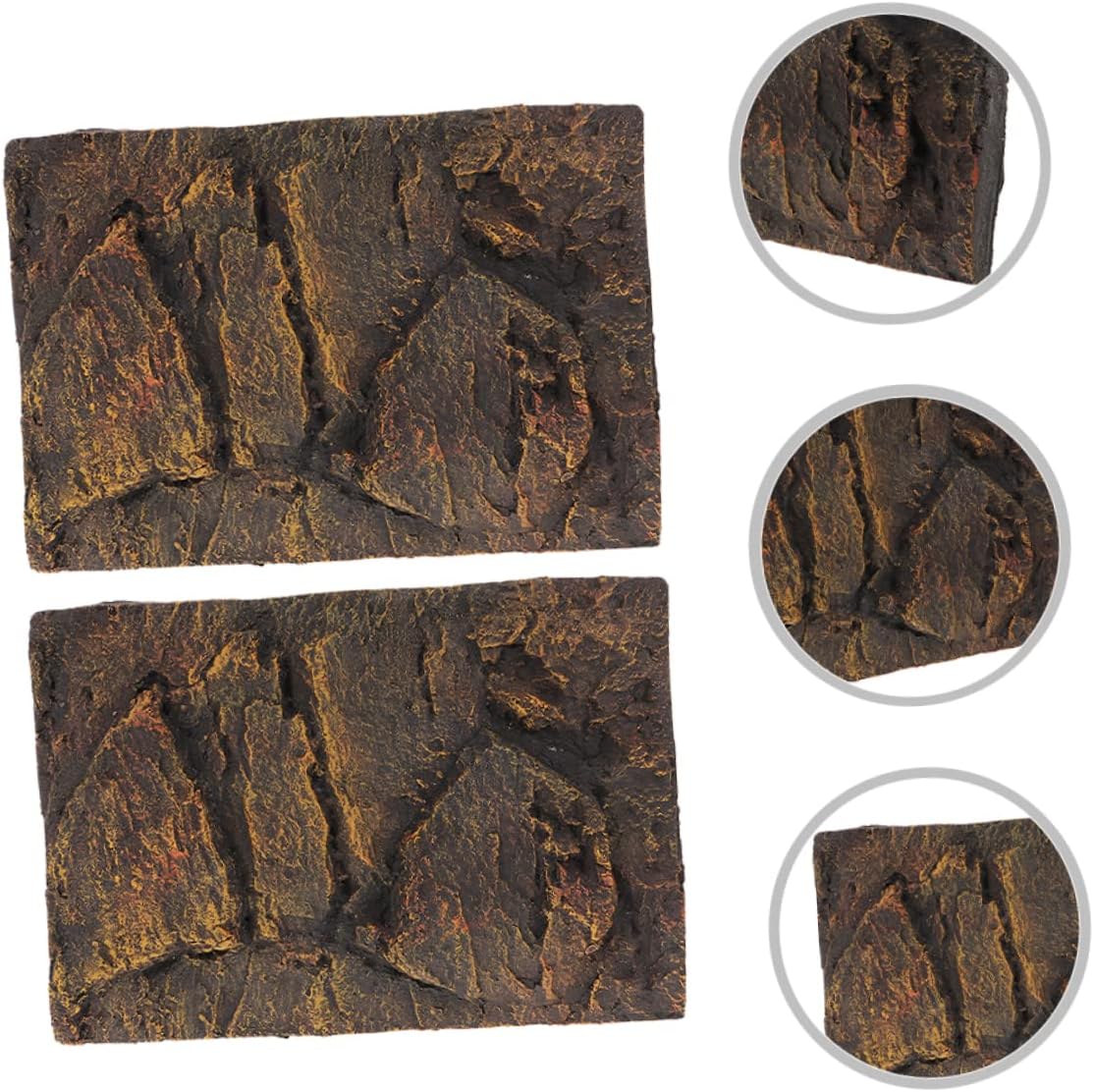 2pcs 3D Reptile Tank Background Board PU Material Turtle Tank Decoration for Aquariums Terrarium Background for Reptiles Fish Decor