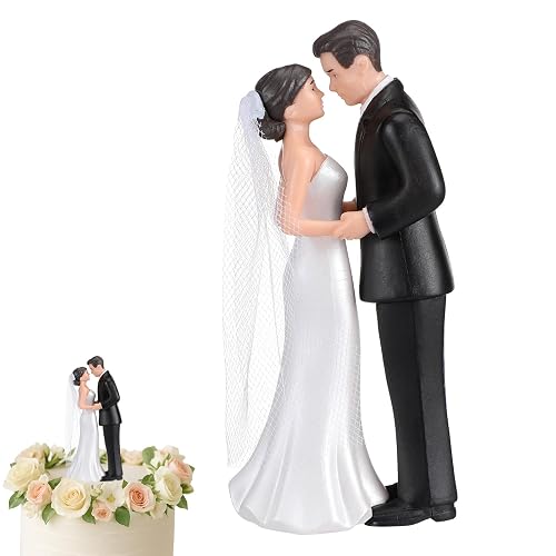Remerry 4.5" Wedding Bride and Groom Cake Topper Vintage Elegant