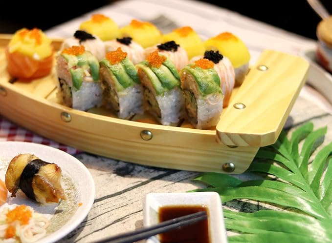 Bandeja de Madera para Servir Sushi 14.5 pulgadas miniatura 3