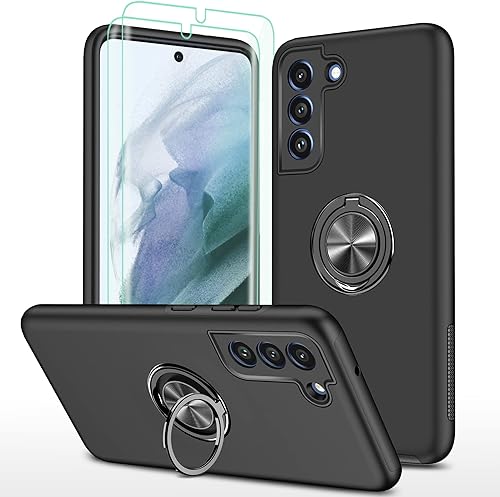 AKINIK Funda S21 para Galaxy S21, funda S21 con protector de pantalla de TPU flexible autorreparativo, paquete de 2 unidades, grado militar, doble a AKINIK Funda S21 para Galaxy S21, funda S21 con protector de pantalla de TPU flexible autorreparativo, paquete de 2 unidades, grado militar, doble a