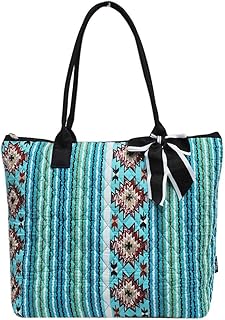 Ngil Quilted Cotton Medium Tote Bag 2018 Spring Collection (Blue Serape Black)