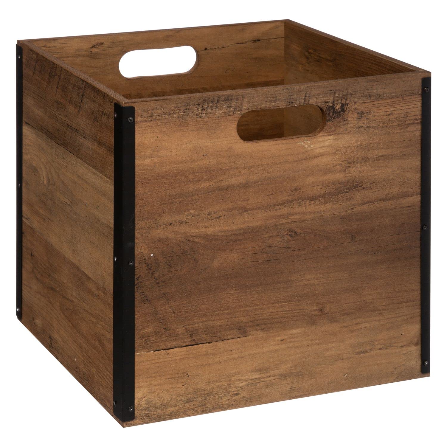 JJA Boîte Cube en Bois de Style Industriel