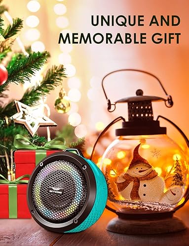 Miniatura 5 de Soundace S6 IPX7 - Altavoz de ducha impermeable de 5 W, altavoz Bluetooth con cordón de gancho de ventosa, luz RGB de 15 horas, mini altavoz