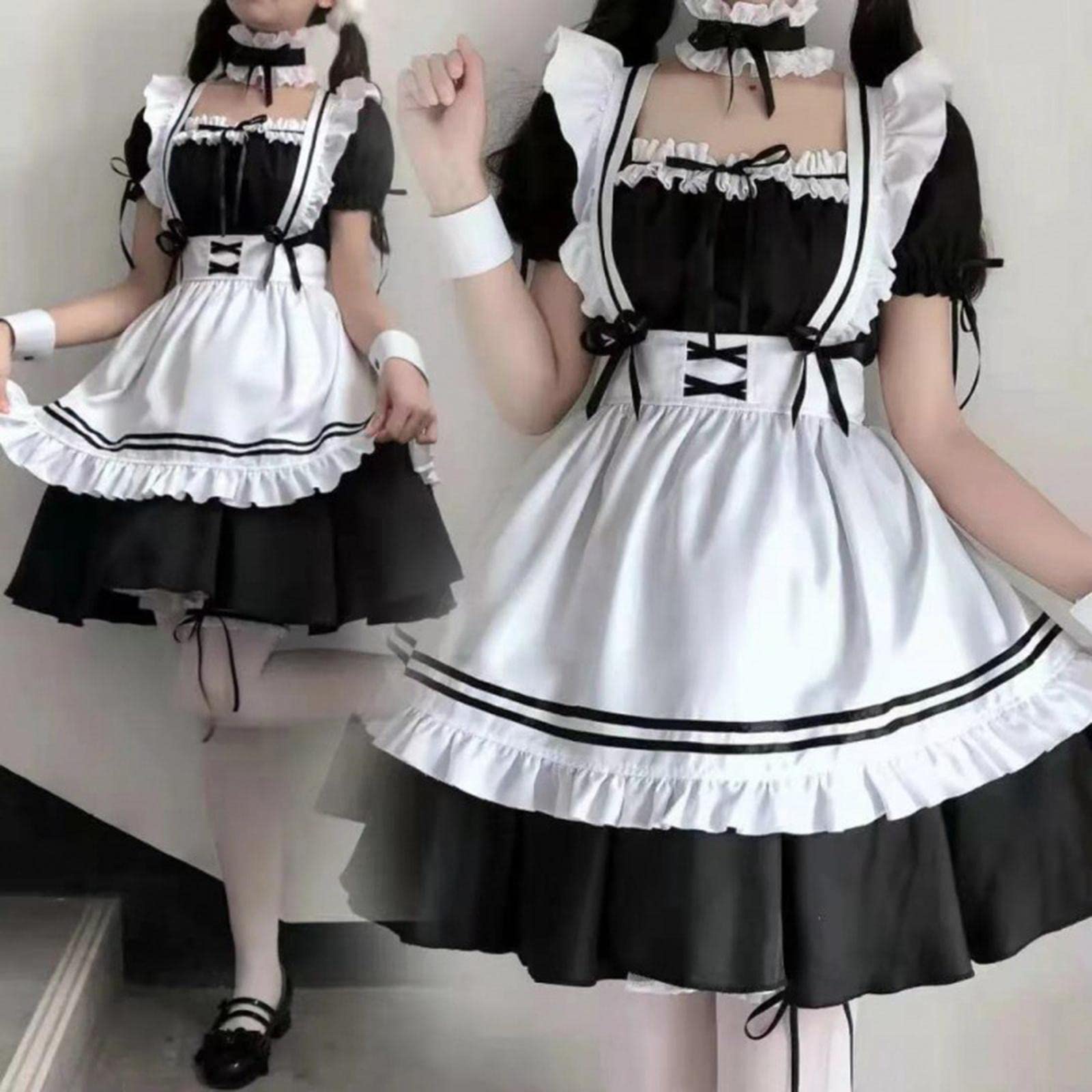 CALANDIS Polyester Maid Costume - Classic Sweet Lolita Japanese Anime Outfit M, Multicolor