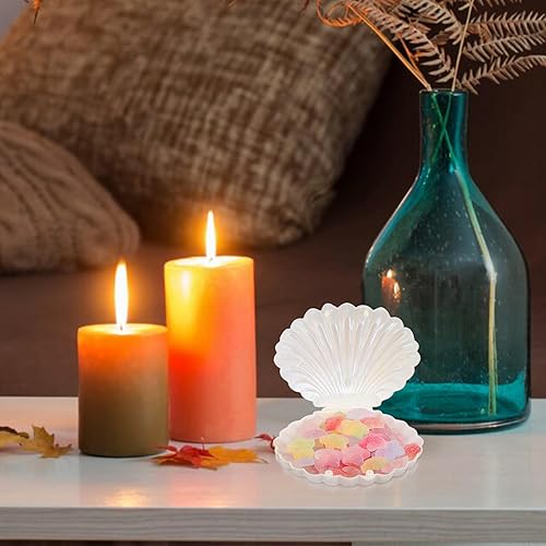 Miniatura 6 de NOLITOY 10 cajas de dulces de conchas marinas, conchas marinas, recipientes para regalos de fiesta, soportes de plástico para golosinas de almejas,