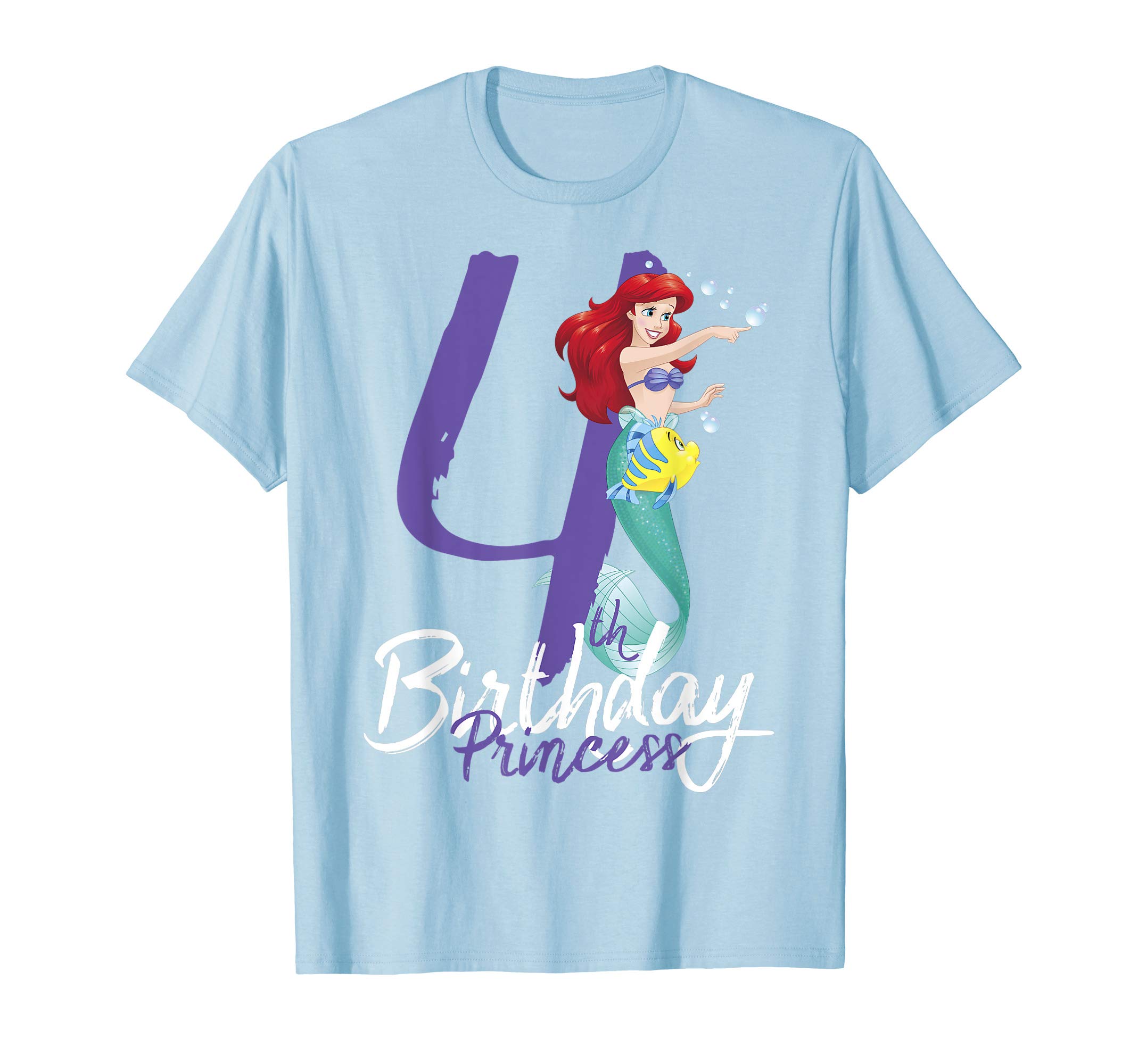 DisneyLittle Mermaid Ariel 4th Birthday Princess T-ShirtOEKO-TEX STANDARD 100