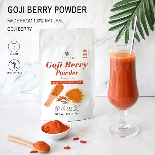 Miniatura 3 de Goji Berry en polvo, vegano, sin OMG, sin gluten, sin aditivos ni conservantes, 4 onzas