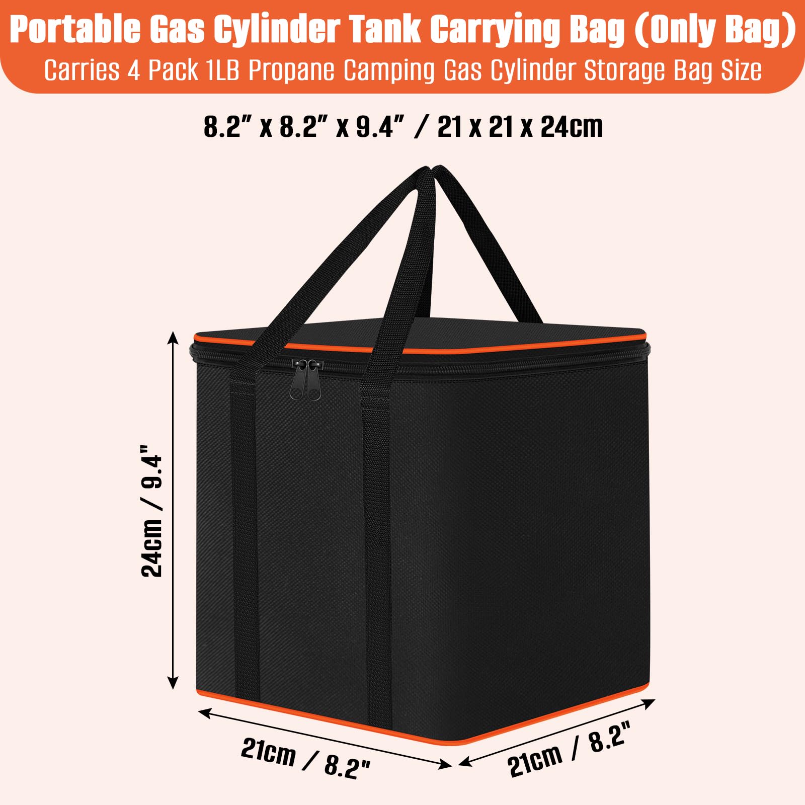 Mini-Kraftstoffzylinder-Aufbewahrungstasche, 4er-Pack, nachfüllbar, 0,5 kg, leere Propangas-Tankabdeckung, Gastank-Schutztasche, 600D-Oxford-Gewebe, Mini-Tankzubehör, für Camping, Kochen, Reisen,
