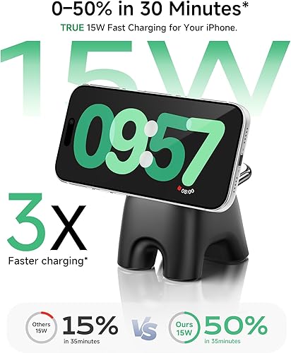 Miniatura 2 de Estación de carga inalámbrica magnética 2026, soporte de cargador ultrarrápido de 15 W para iPhone 17, 16, 15, 14, 13, 12 Pro Max, 5 W para Apple