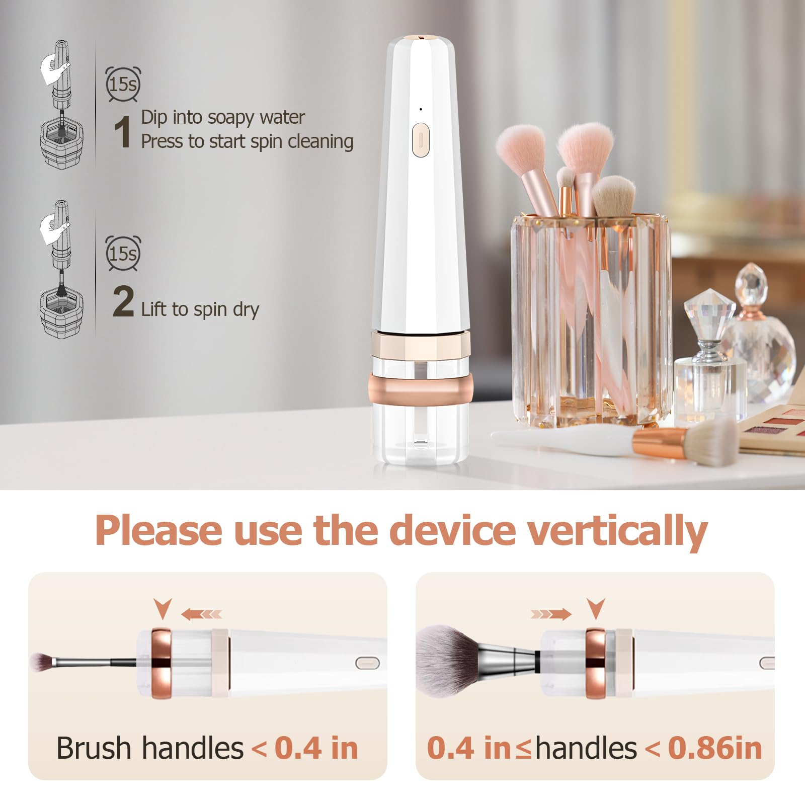 Máquina limpiadora eléctrica de brochas de maquillaje, limpieza rápida y secado instantáneo, adaptador de varios tamaños para brochas cosméticas, herramienta limpiadora de brochas de maquillaje