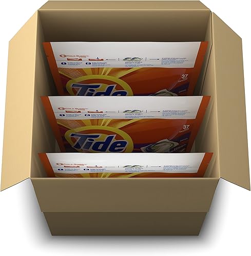 Miniatura 4 de Tide PODS - Cápsulas de jabón de detergente para ropa, Spring Meadow, 37 unidades (paquete de 3 bolsas), total de 111 unidades, compatible con HE