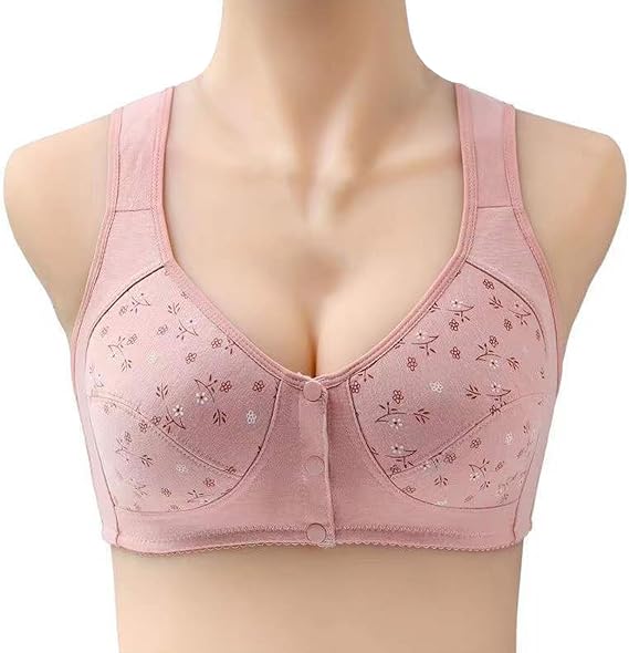 Daisy Bra for Seniors, Front Closure Bras for Older Women,New Comfortable Convenient Front Close Button Cotton Bras