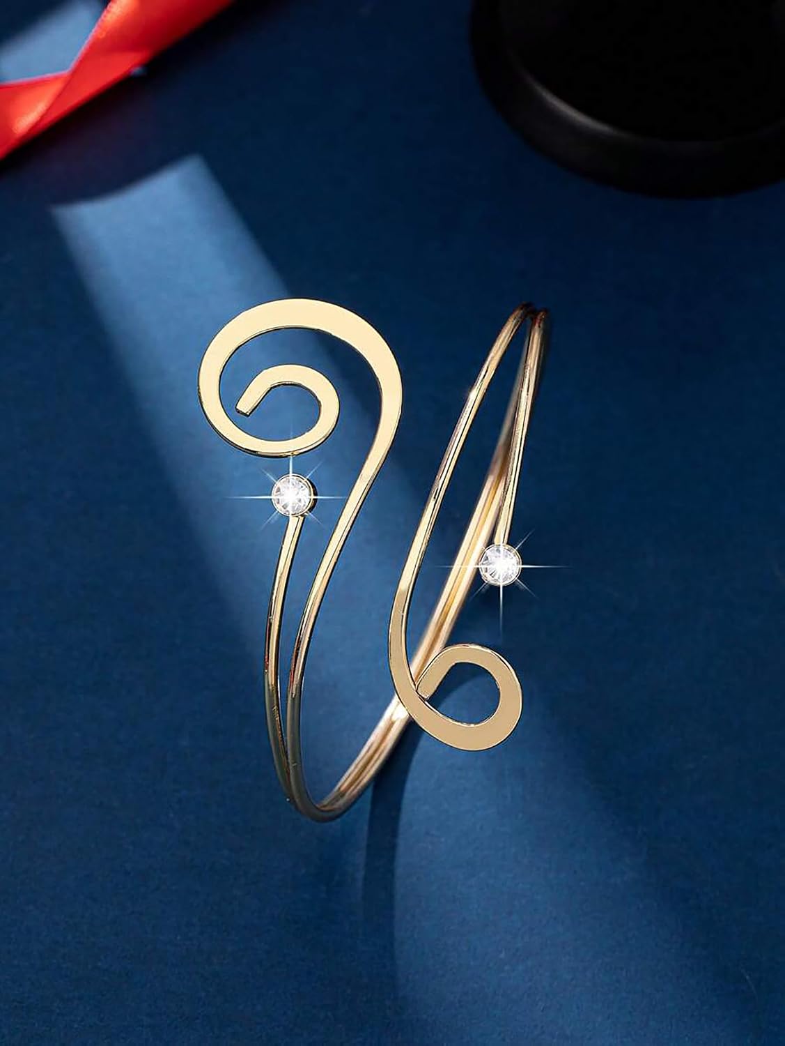 AIBFRID 3 Pcs Arm Cuff Jewelry for Women Adjustable Arm Cuff Bangle Band Armlet Upper Arm Cuff Bracelet
