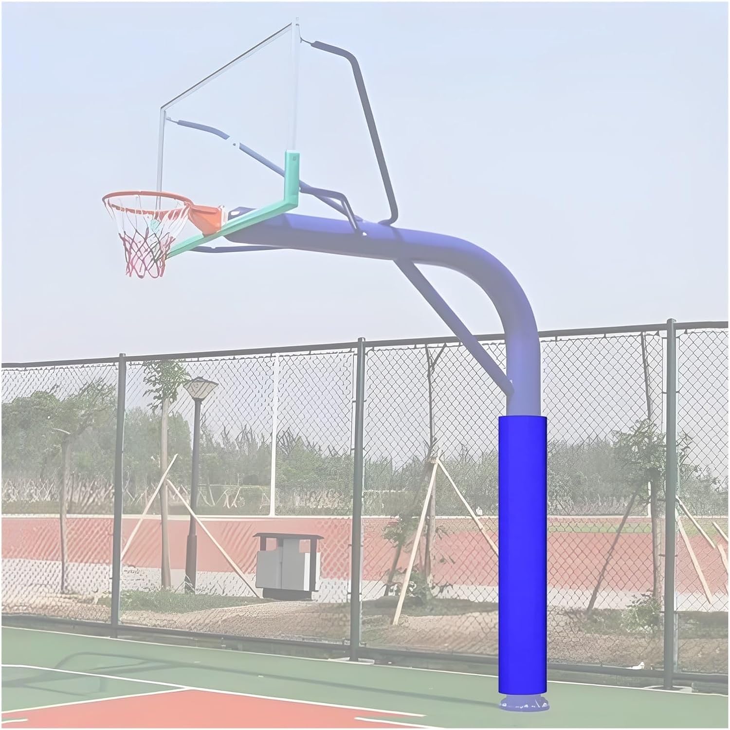 Height 180cm Round Basketball Pole Pad,Portable Parking Lot Post Pads,Outdoor All-Weather Buffer Padding