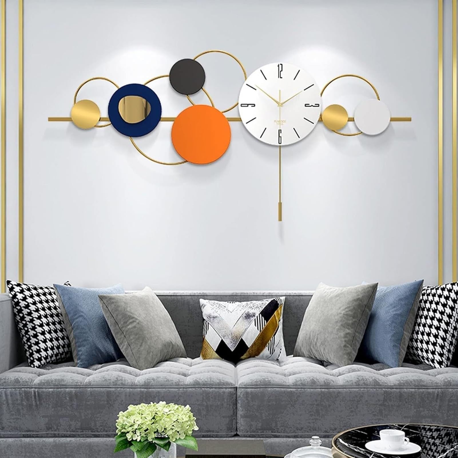 Horloge murale silencieuse pour instaurer un salon moderne et apaisant