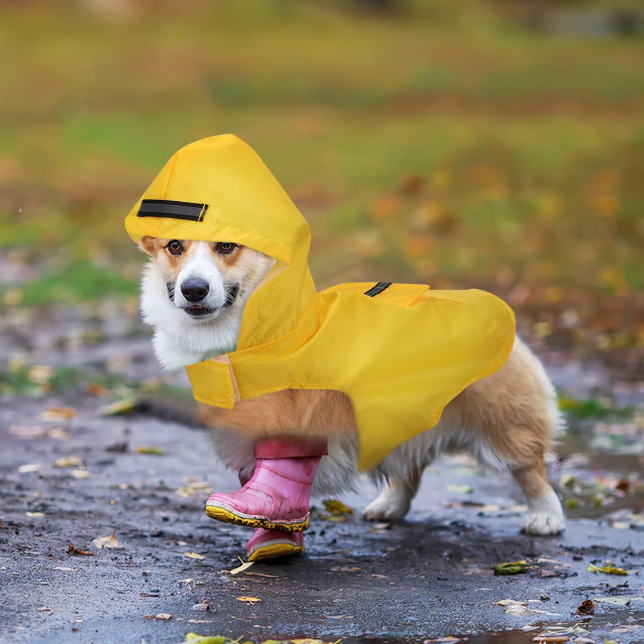 YARNOW Dog Raincoat with Hood for Small Dogs Puppy Rain Jacket Lightweight Pet Raincoat for Outdoor Use Fit for Dogs and Puppies