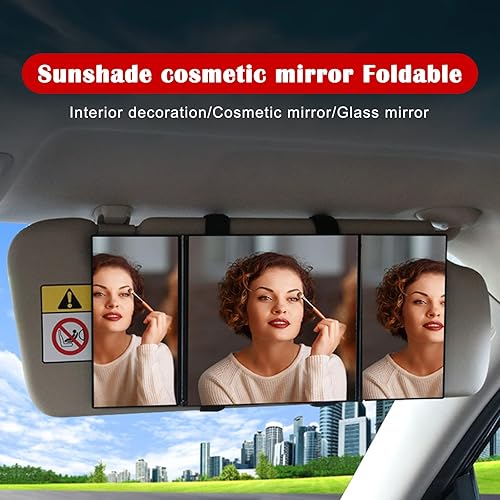 Miniatura 5 de jeseny 1 espejo de visera de automóvil, espejo universal plegable de viaje, espejo cosmético para automóvil, visera solar de 12 pulgadas para