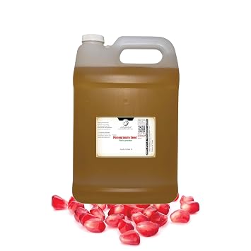 100% Pure Virgin Pomegranate Seed Oil Cold-Pressed & Unrefined from Turkey | Lightweight Moisturizer for Face, Skin & Hair | Nutrient-Rich Botanical Oil | 1 Gallon Net Wt. 3.7 kg / 8.2 lb