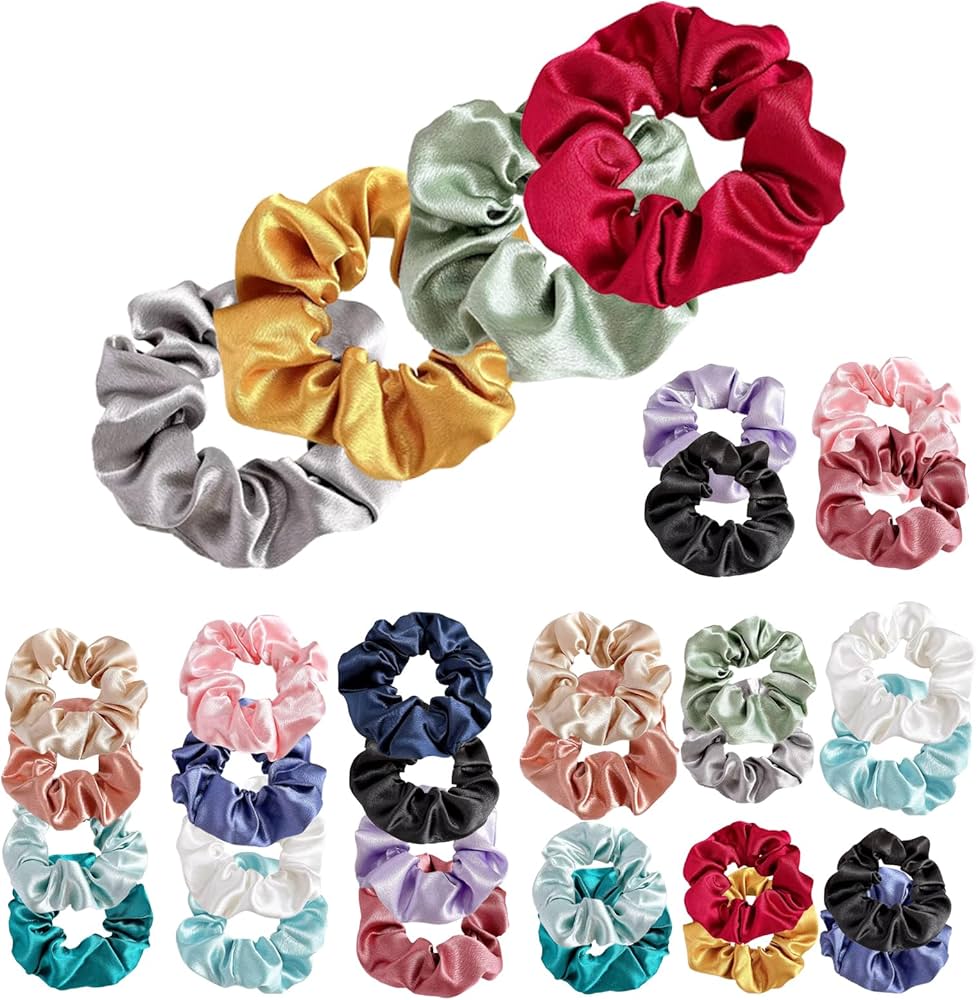 Amazon | 【VEVE&MIKI 】シュシュ ヘアゴム 髪ゴム ボリューム サテン