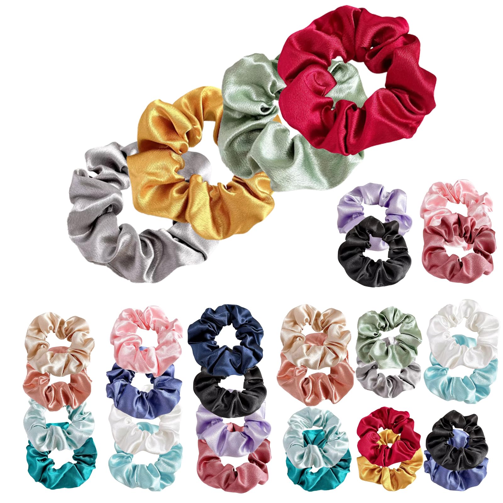 Amazon | 【VEVE&MIKI 】シュシュ ヘアゴム 髪ゴム ボリューム サテン