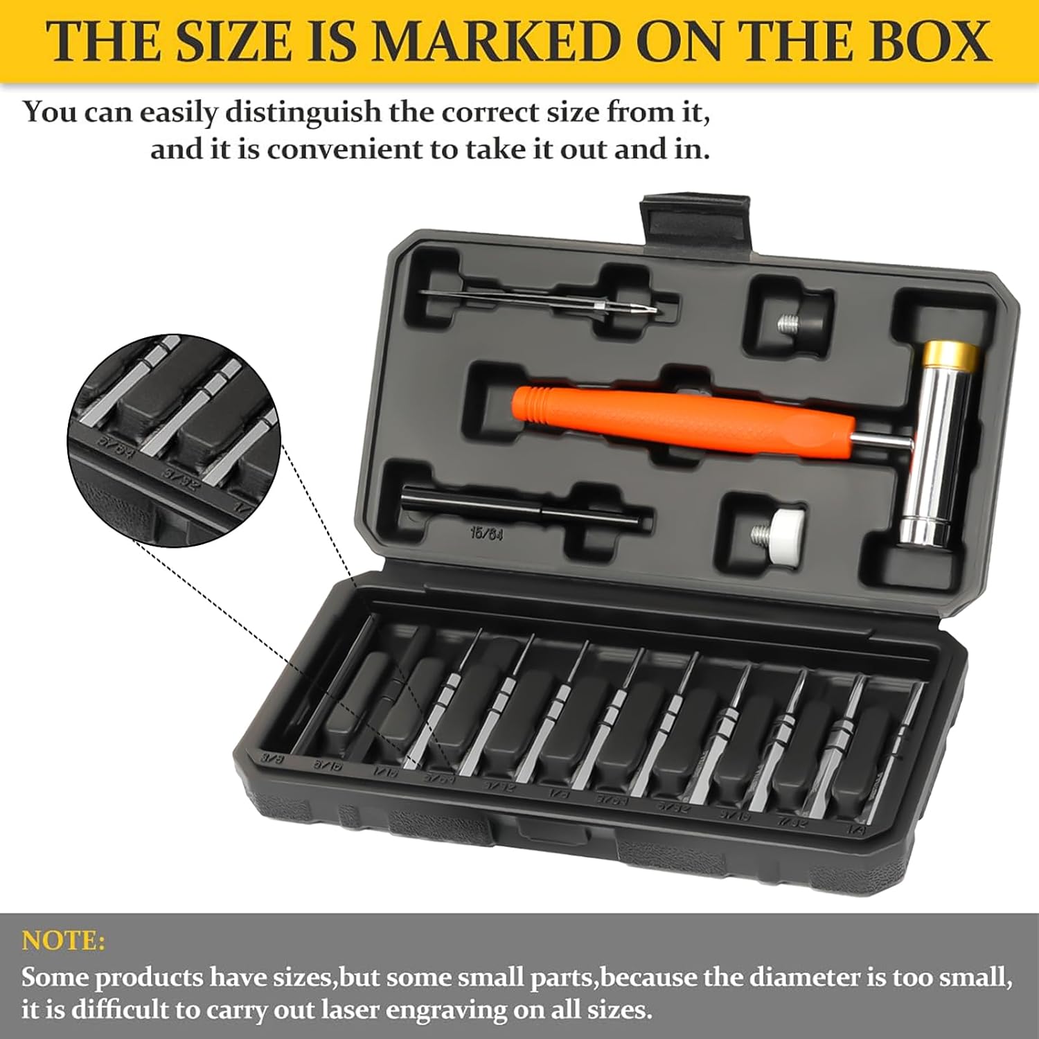 BESTNULE Punch Set, Punch Tools, Roll Pin Punch Set, Made of Solid Material Including Steel Punches and Hammer, Ideal for Maintenance (Without Bench Block)