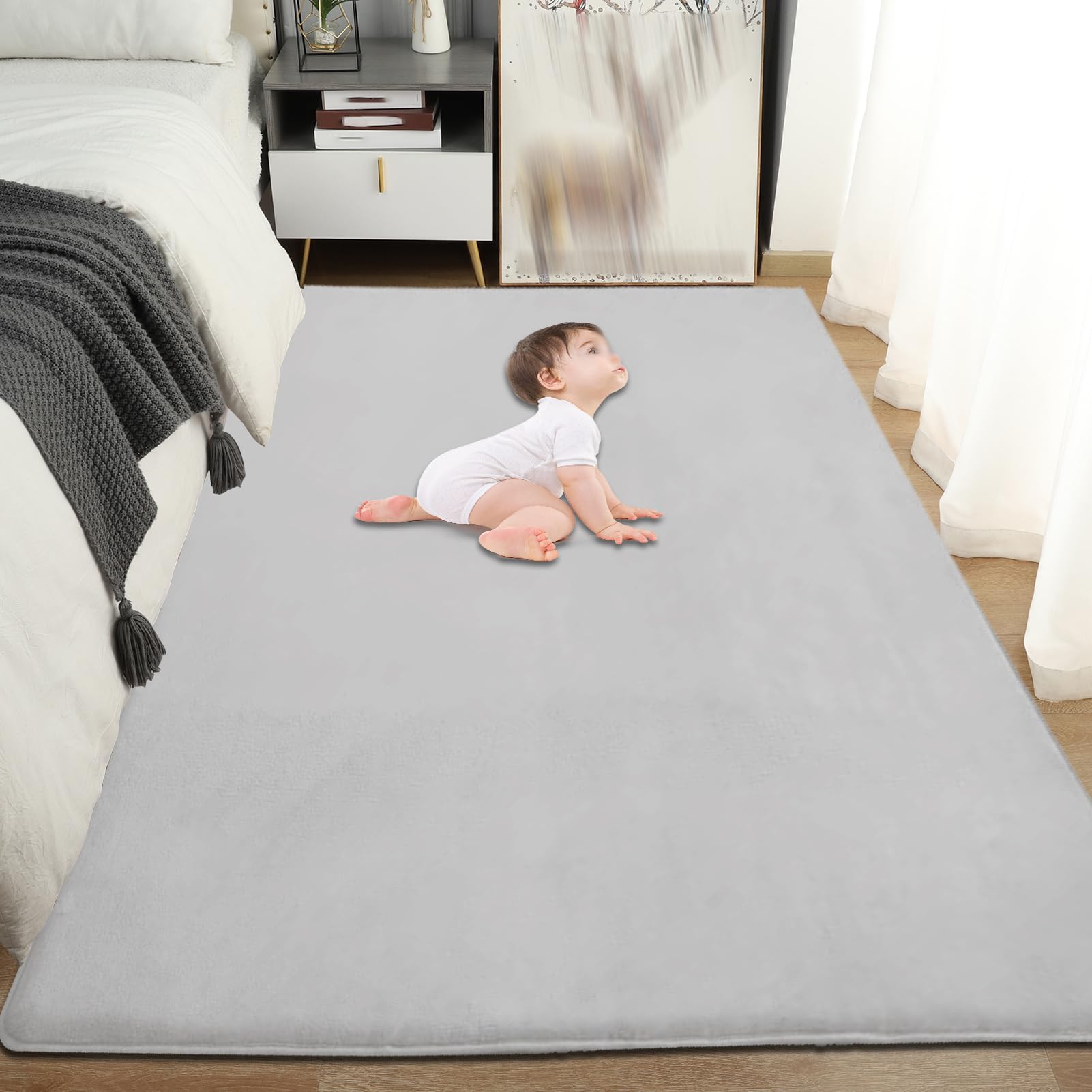 Tappeto Gioco Bambini 130 x 200 cm Tappetone Bimbi Gommato 2cm Extra Spesso Morbido Tappeto Gioco Neonato Tummy Time Neonati Tappetone Neonato Morbido Impermeabile in Schiuma per Bimbi