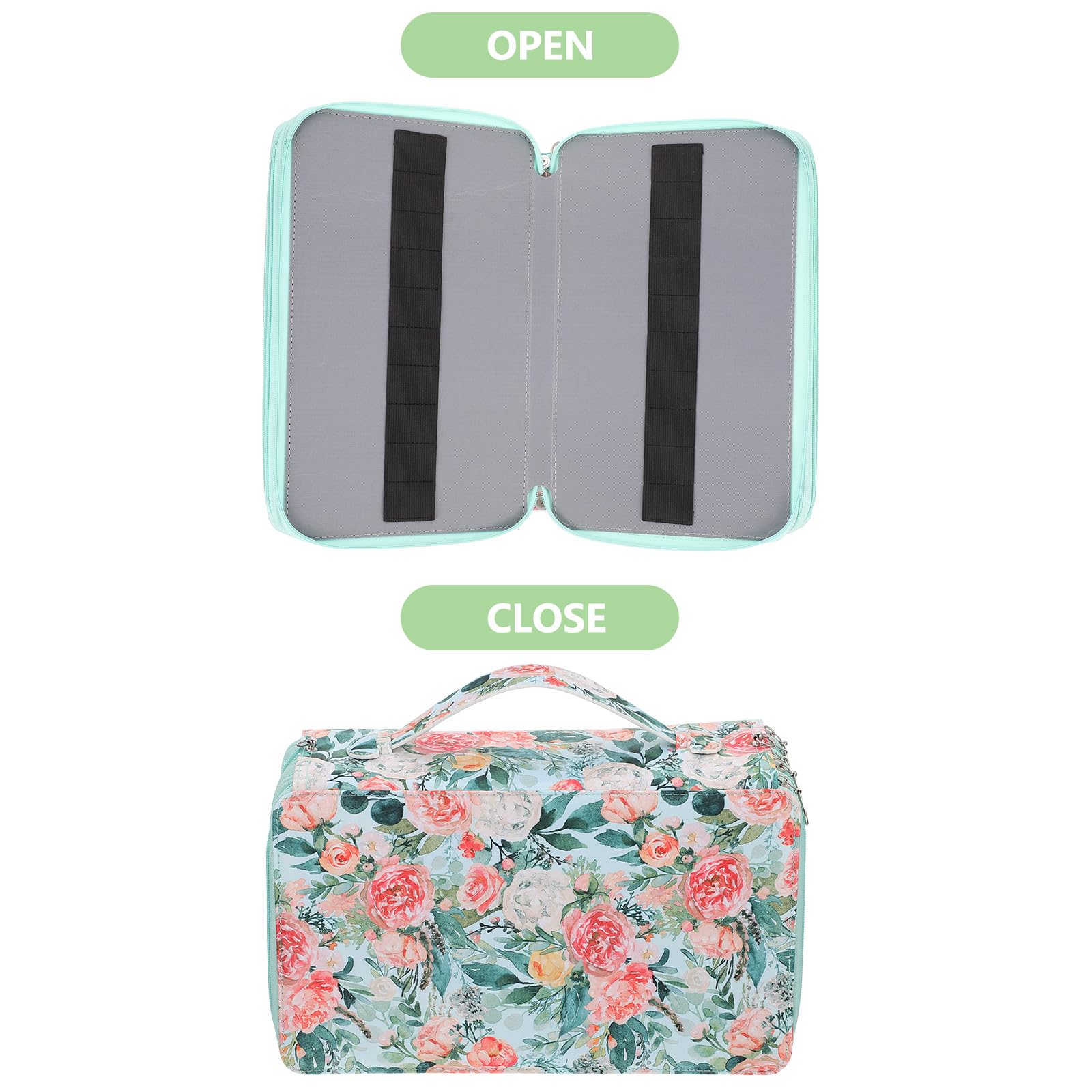 Trousse à Crayons Verte à 360 Compartiments, Grosse Capacité Multicouche, Étui Portable pour Papeterie, Paquet à Fournitures Scolaires pour Étudiants et Artistes