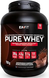 71DcwMerjcL. AC UL320 WHEY PROTEIN - Double Chocolat - EAFIT - Marque Française N°1 en Nutrition Sportive - 30g de Proteine Whey - BCAA - Shaker Proteine - Pre Workout, Musculation - Protéines Whey - 750 g