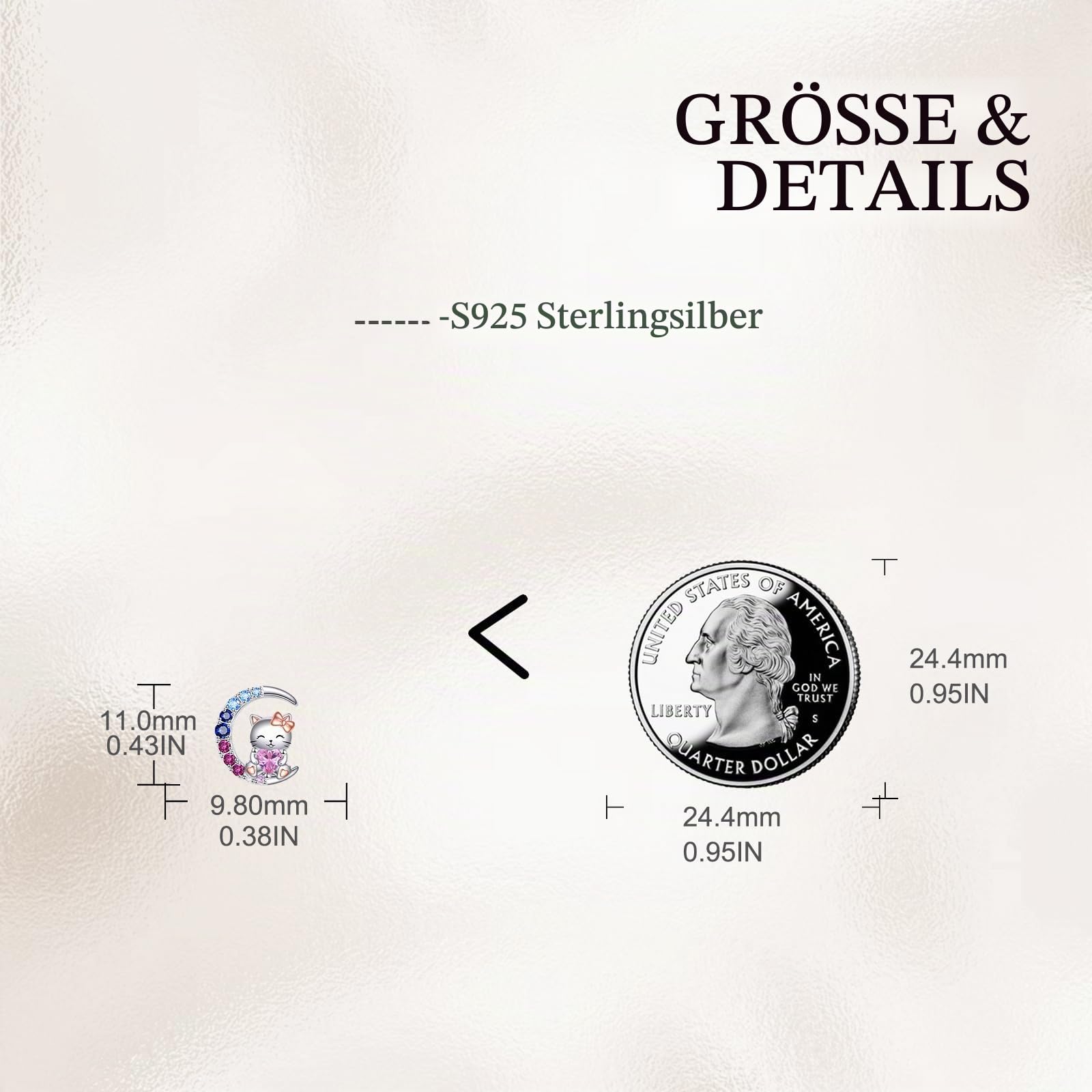 VONALA Mond Mädchen Ohrringe Engel Katze Axolotl Hochlandkuh Hase 925 Sterling Silber Taufe Kommunion Geschenk Schmuck mit Rosa Zirkonia für Damen Mädchen Kinder