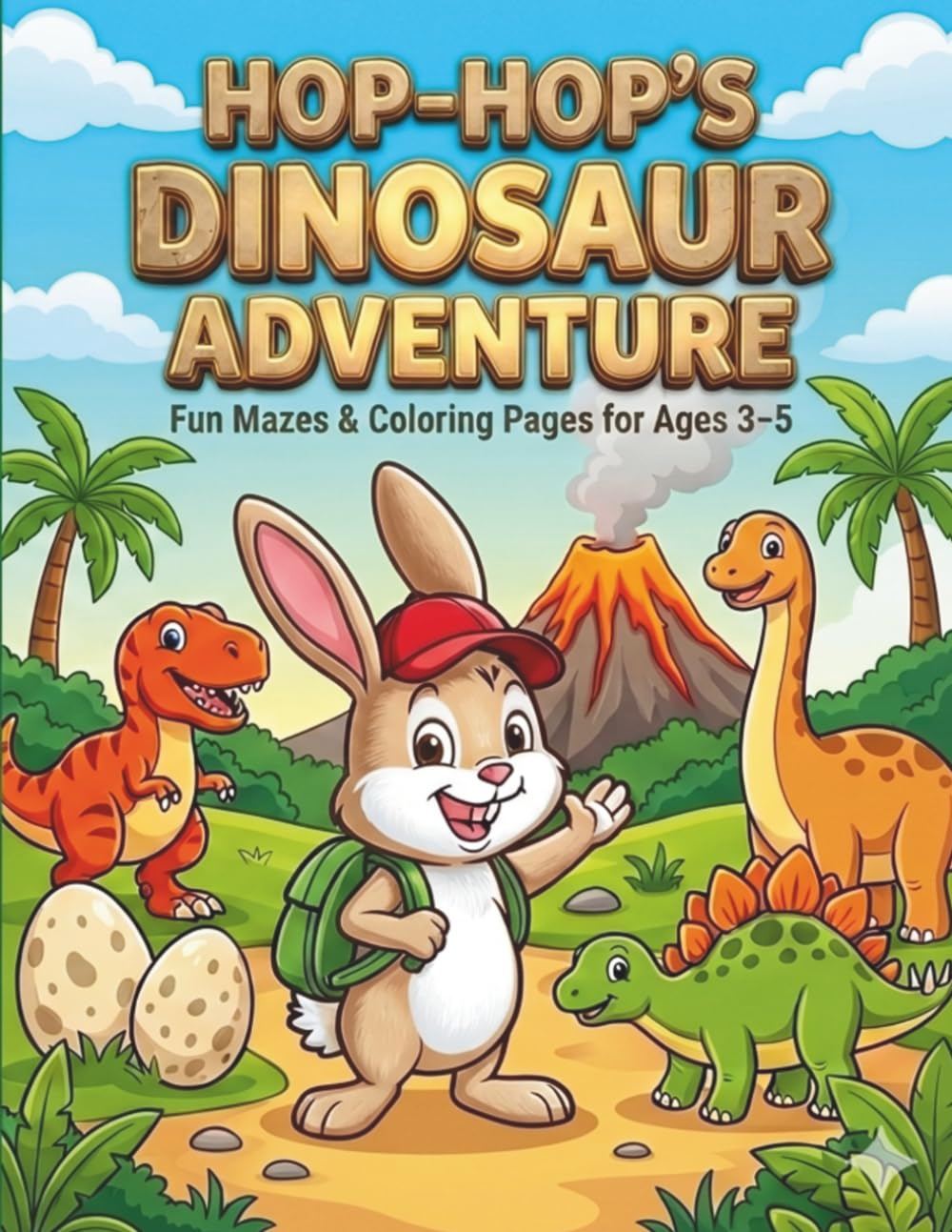 Hop-Hop's Dinosaur Adventure: Fun Mazes & Coloring Pages for Ages 3–5 (Hop-Hop Adventures)