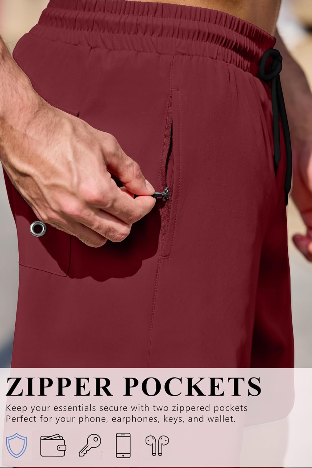COOFANDY Men's 7" Swim Trunks with Compression Liner Stretch Swimming Shorts with Zipper Pockets