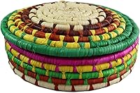 Vista 1 de Calentador de cesta de tortilla de palma tejida a mano, hecho en México, pequeño verde
