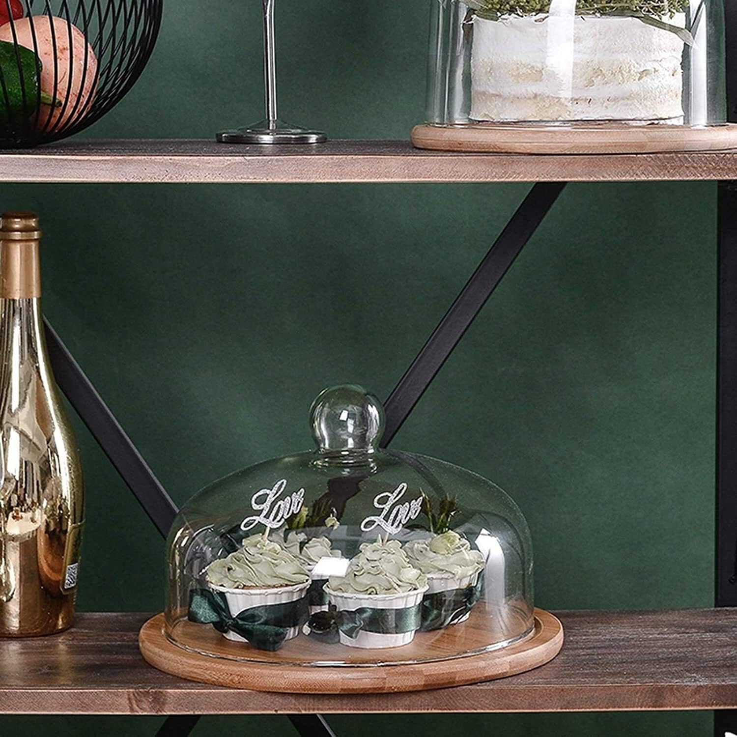 Cupcake Dome Fruit Tray Dome Lid Transparent Dome Dust Cover Hotel Restaurant Dessert Dome Cheese Salad Dome (Size : 21cm) (13cm) image 4